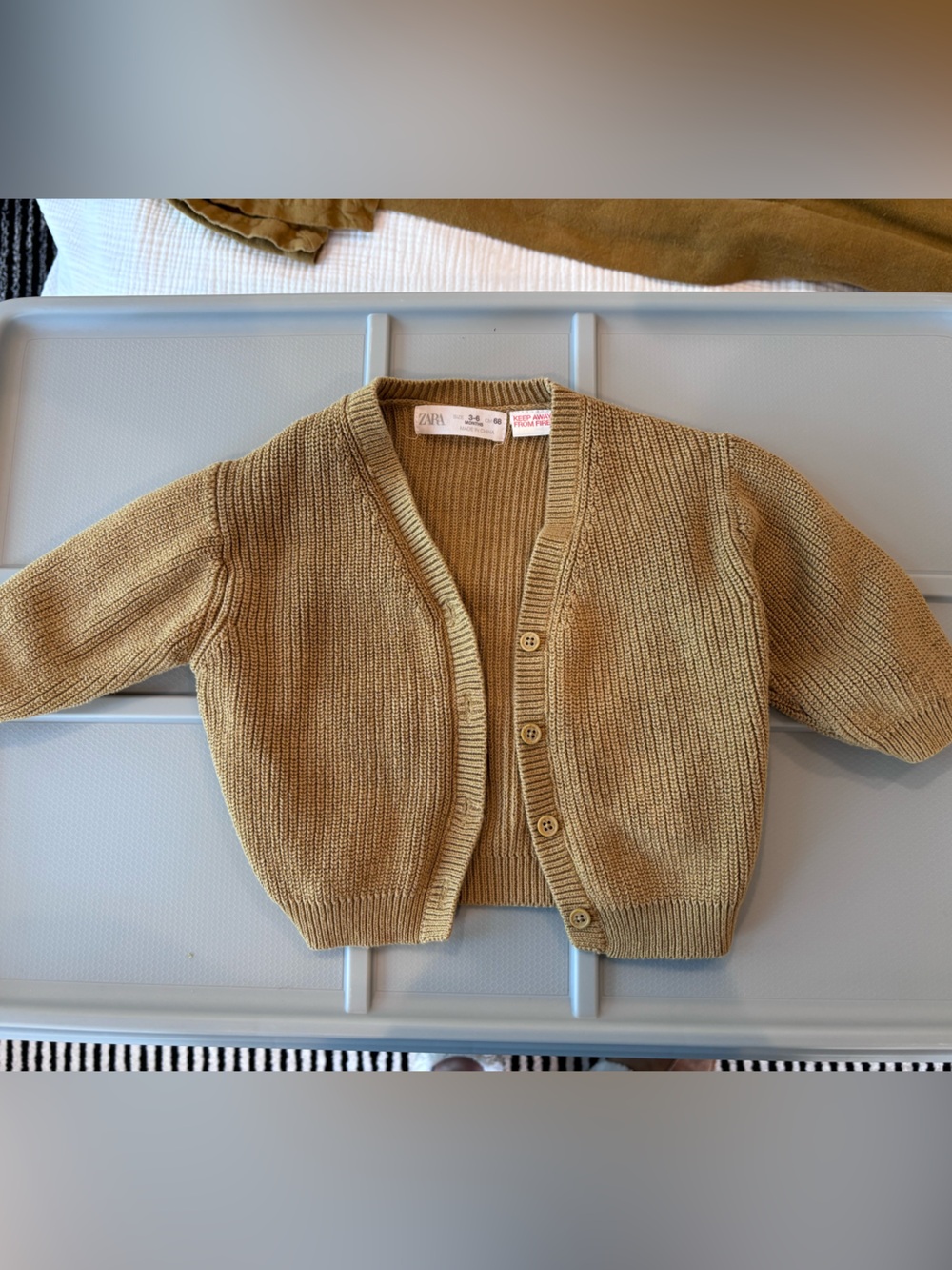 Zara Baby Mustard Knit Cardigan 3-6mo